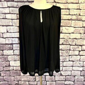 INC NWT Black Cold Shoulder Blouse Size XXL